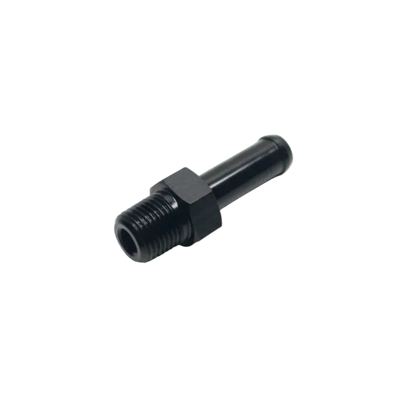 Aluminum Adapter Fitting - 1/8"NPT to 0.3125"OD (5/16") Barb Anodized Black