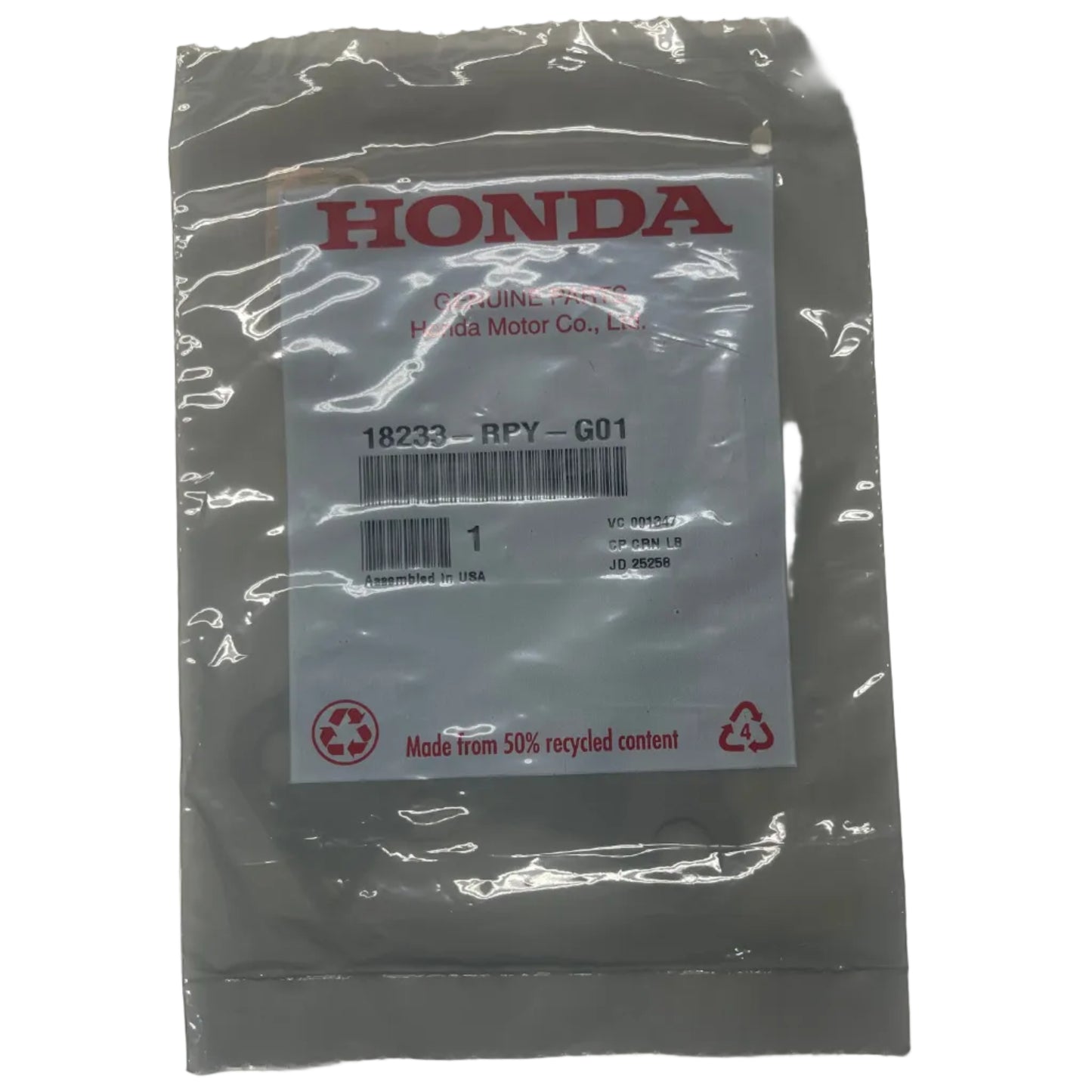 Honda OEM Turbocharger Turbine Inlet Gasket (Honda PN 18233-RPY-G01)