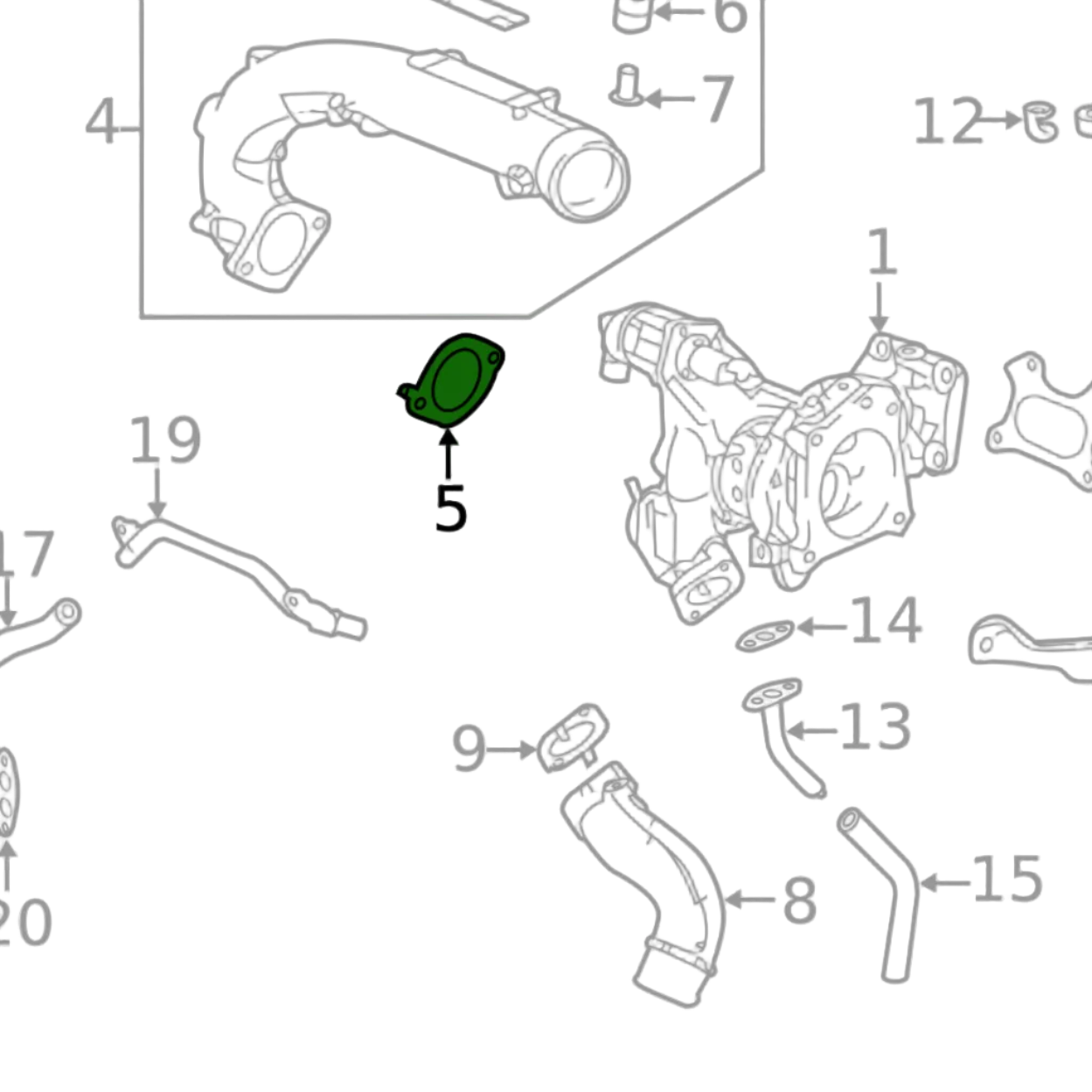 Honda OEM Turbocharger Compressor Inlet Gasket (Honda PN 17272-RPY-G01)