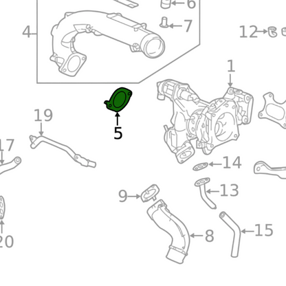Honda OEM Turbocharger Compressor Inlet Gasket (Honda PN 17272-RPY-G01)