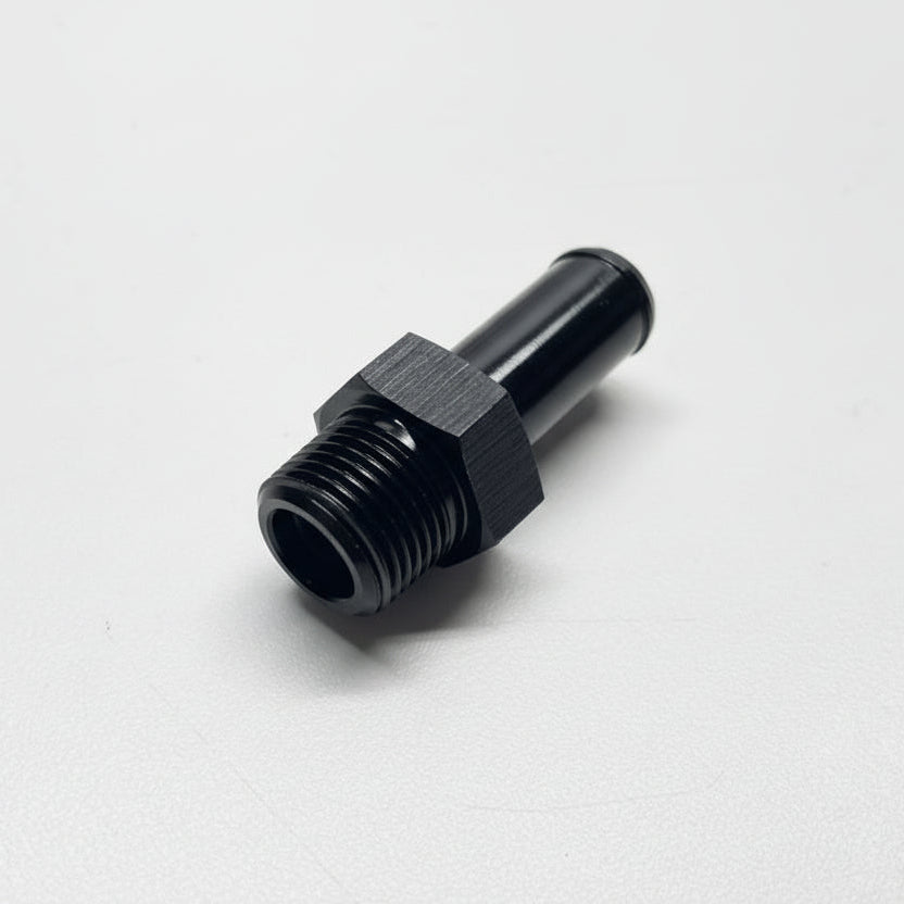 Aluminum Adapter Fitting - 3/8"NPT to 0.50"OD Barb Anodized Black