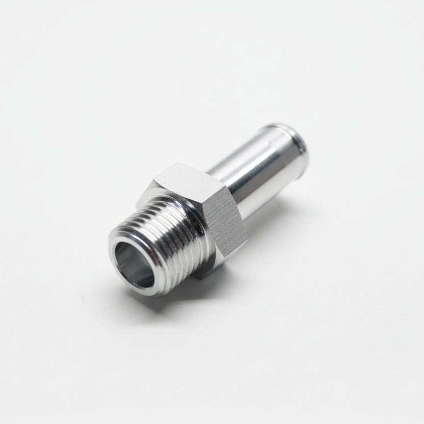 Aluminum Adapter Fitting - 3/8"NPT to 0.50"OD Barb Machined Finish
