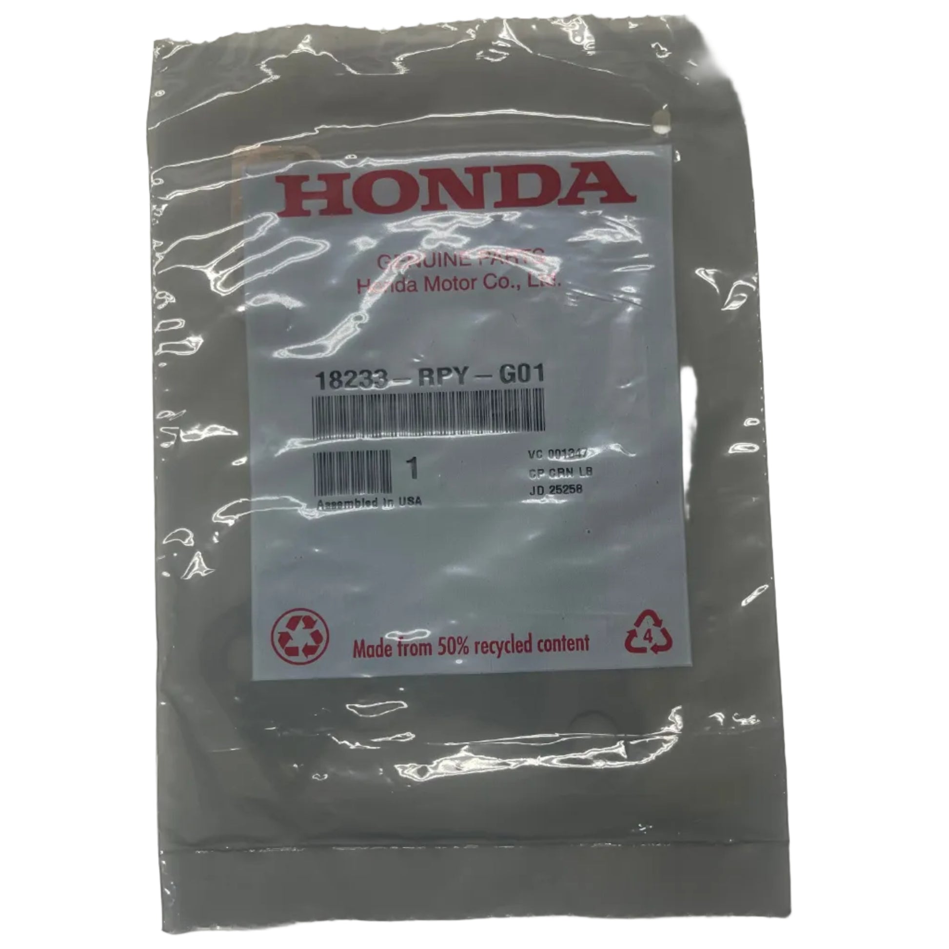 Honda OEM Turbocharger Turbine Inlet Gasket (Honda PN 18233-RPY-G01)