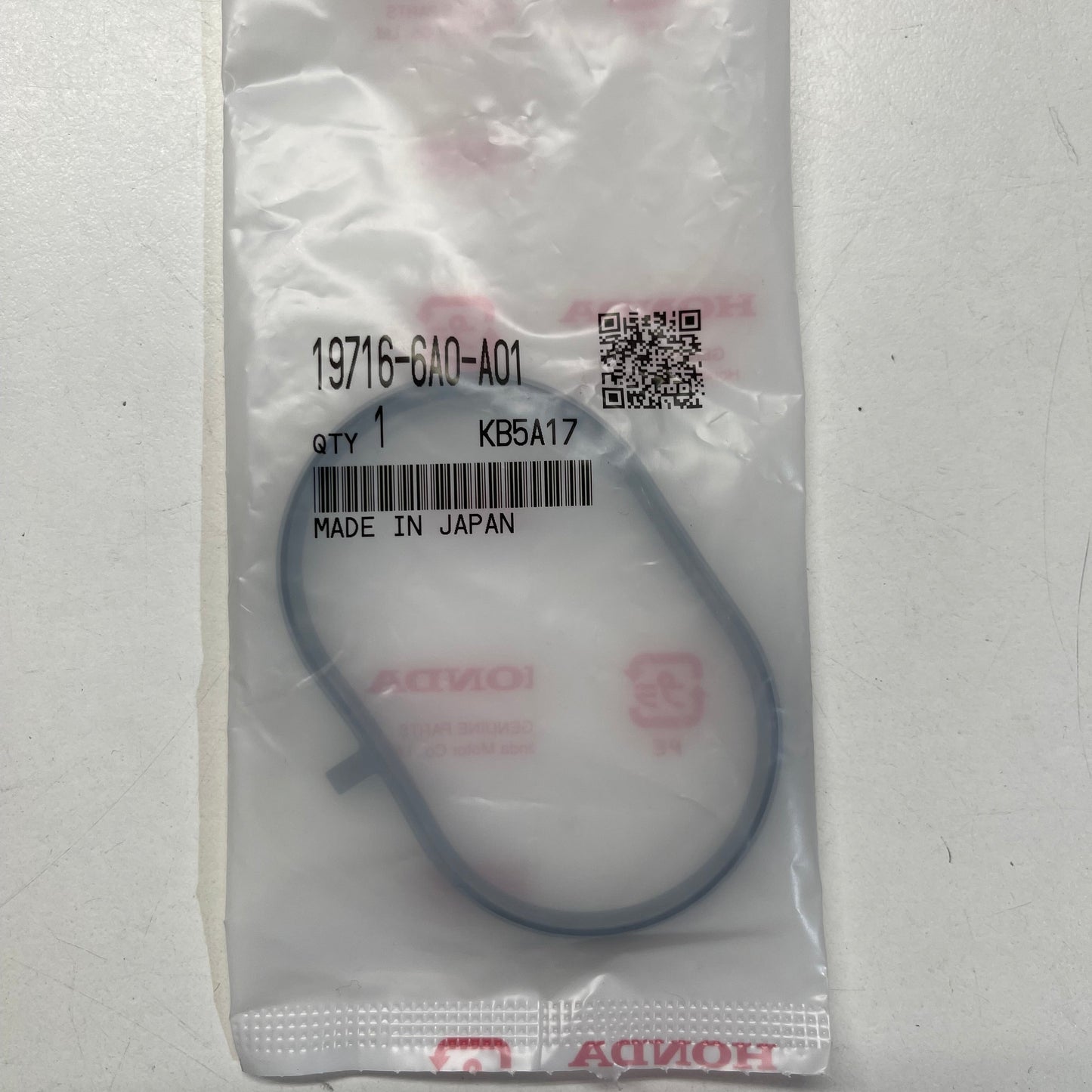 Honda OEM Intercooler O-Ring Gasket (Honda PN 19716-6A0-A01)