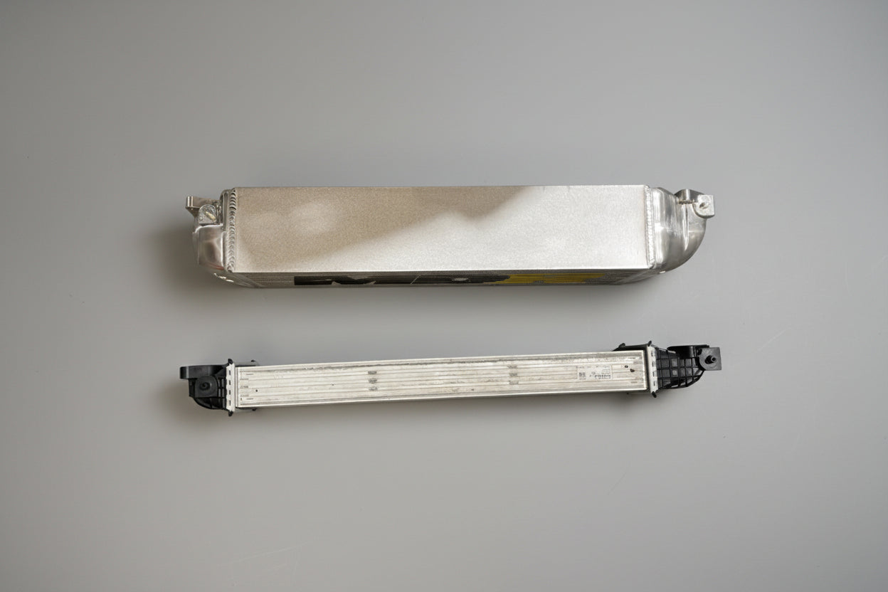 MDR 2017-2021 Civic Type-R Billet Front Mount Intercooler Upgrade Billet End Tanks Compared with Factory OEM Honda  Intercooler