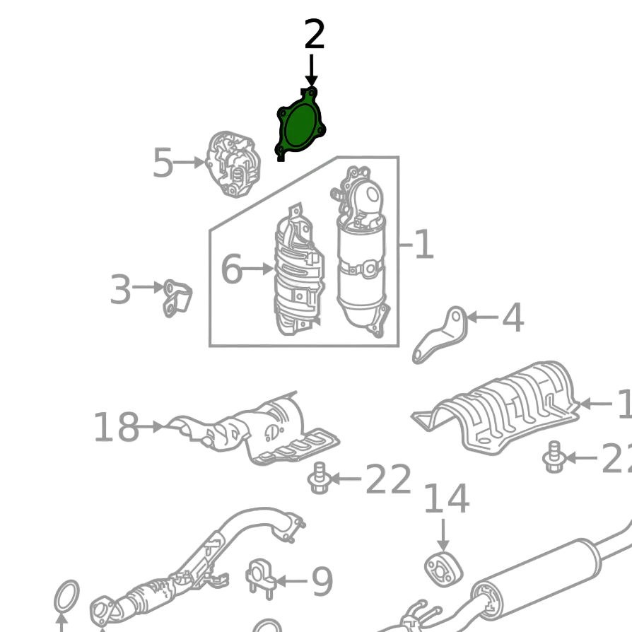 Honda OEM Turbocharger Turbine Outlet Gasket (Honda PN 18234-RPY-G02)