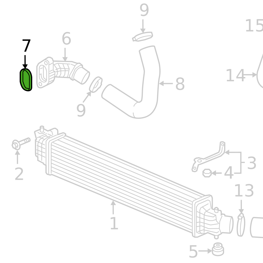 Honda OEM Intercooler O-Ring Gasket (Honda PN 19716-6A0-A01)