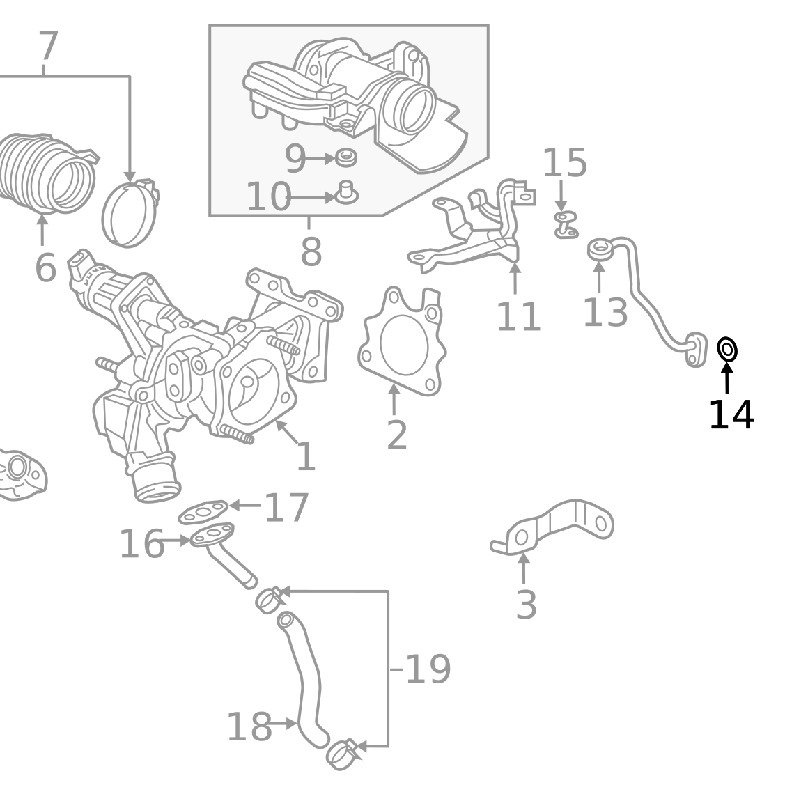Honda OEM Turbo Oil Inlet Gasket O-Ring Screen Filter (Honda PN 15533-59B-003)